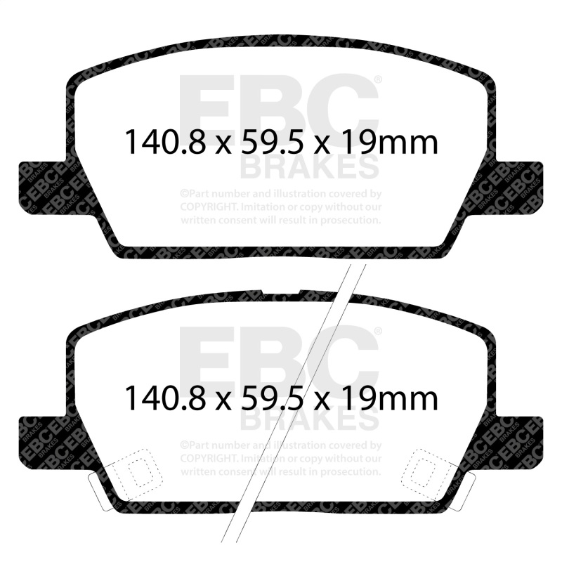 Buick Encore Brake Pads - Front - EBC - Yellowstuff - `18-`27