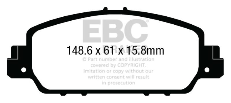 Honda Accord Brake Pads - Front - EBC - Yellowstuff - `13-`27