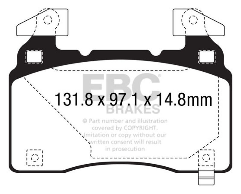 Cadillac CTS Vsport Brake Pads - Front - EBC - Yellowstuff - `14-`27