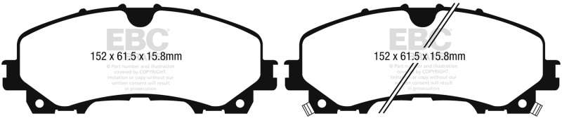 Infiniti Q50 Brake Pad Set - Front - EBC - Yellowstuff - `13-`27