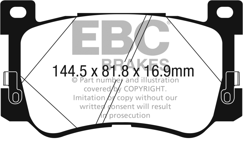 Genesis G90 Brake Pad Set - Front - EBC - Yellowstuff - `17-`27