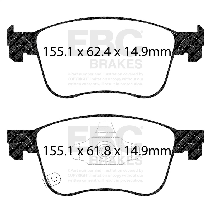 Honda Accord Sedan Brake Pads - Front - EBC - Yellowstuff - `18-`27