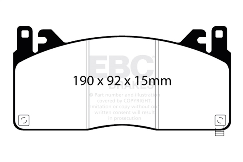Ford Mustang Brake Pads - Front - EBC - Bluestuff - `15-`27