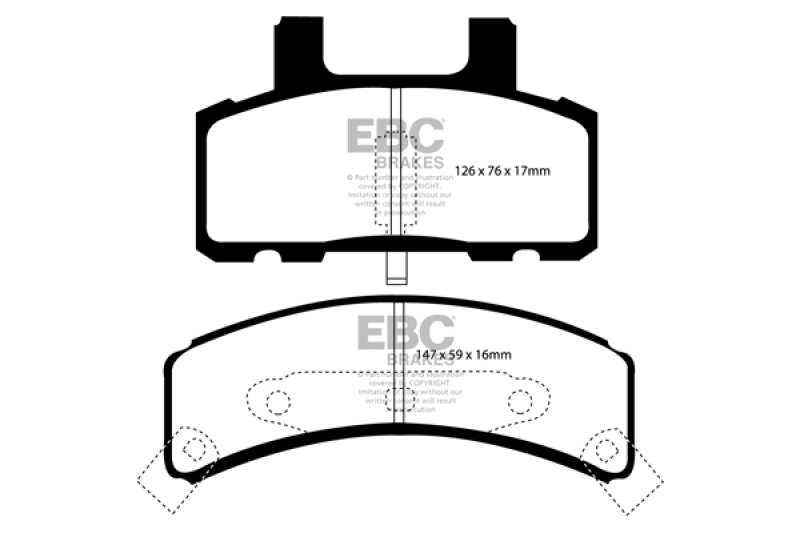 Cadillac Escalade Brake Pads - Front - EBC - Greenstuff 6000 Series - `99-`01 Cadillac Escalade Brake Pads - Front - EBC - Greenstuff 6000 Series - `99-`01