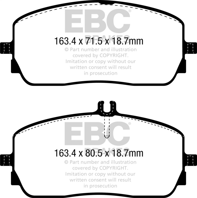 Mercedes-Benz GLA250 Brake Pads - Front - EBC - Greenstuff - `20-`27