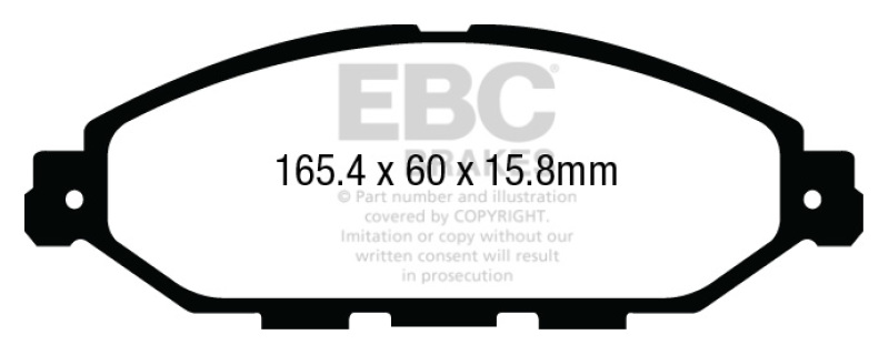 Infiniti QX60 Brake Pads - Front - EBC - Greenstuff 6000 Series - `14-`27