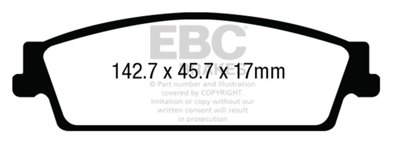 Cadillac Escalade Brake Pads - Rear - EBC - Greenstuff 6000 Series - `15-`27