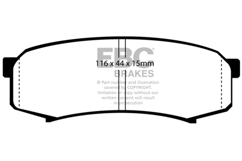 Lexus GX460 Brake Pads - Rear - EBC - 6000 Series Greenstuff - `10-`27