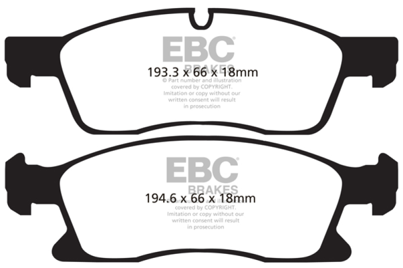 Dodge Durango Brake Pads - Front - EBC - Extra Duty - `11-`27