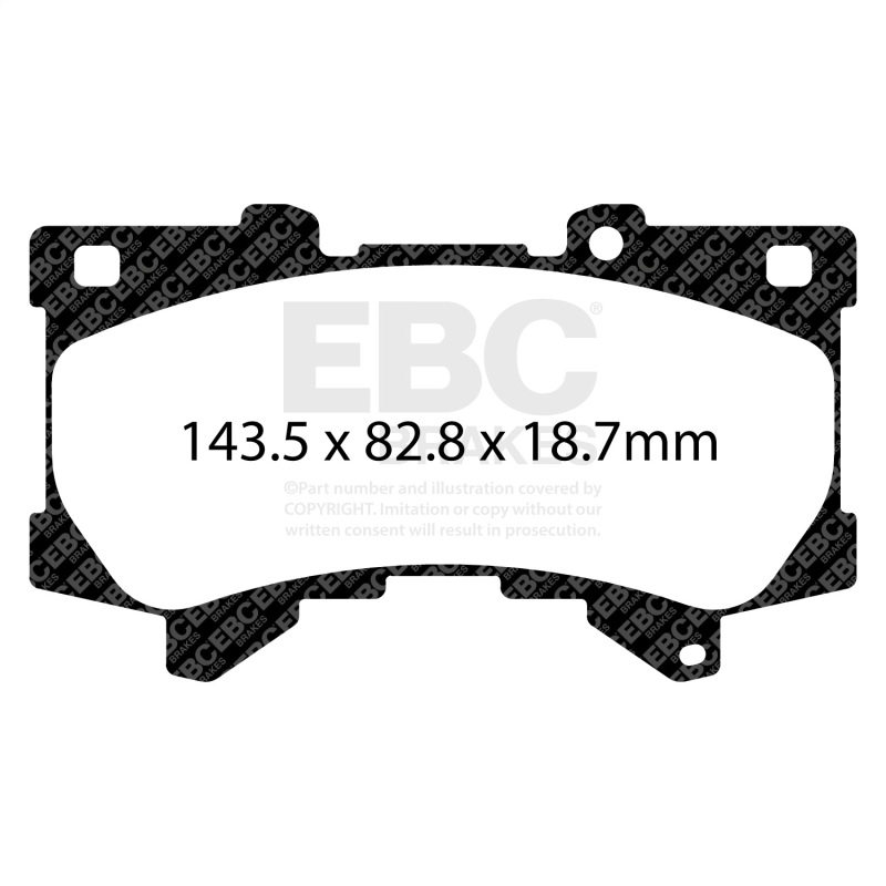 Lexus LX600 Brake Pad Set - Front - EBC - Extra Duty - `22-`27