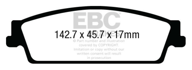 GMC Yukon XL Brake Pad - Rear - EBC - Extra Duty - `15-`27