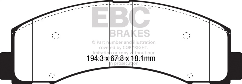 Ford F-150 Brake Pads - Front - EBC - Extra Duty - `18-`27