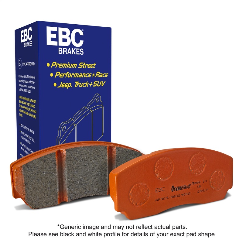 Nissan Titan Brake Pads - Rear - EBC - Orangestuff 9000 Series - `16-`27
