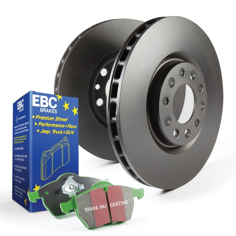 Acura ILX Brake Pads + Rotors - Front - EBC - Premium Rotors + Greenstuff 2000 Pads - `12-`27