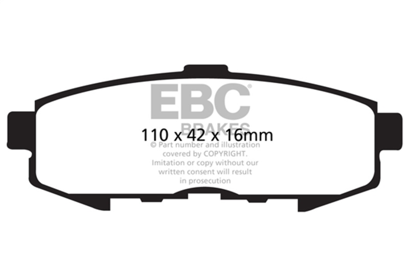 Mazda MPV Brake Pads - Rear - EBC - Ultimax2 - Black - `04-`06