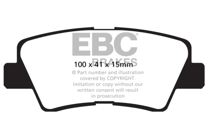 Hyundai Azera Brake Pads - Rear - EBC - Ultimax2 - `09-`11