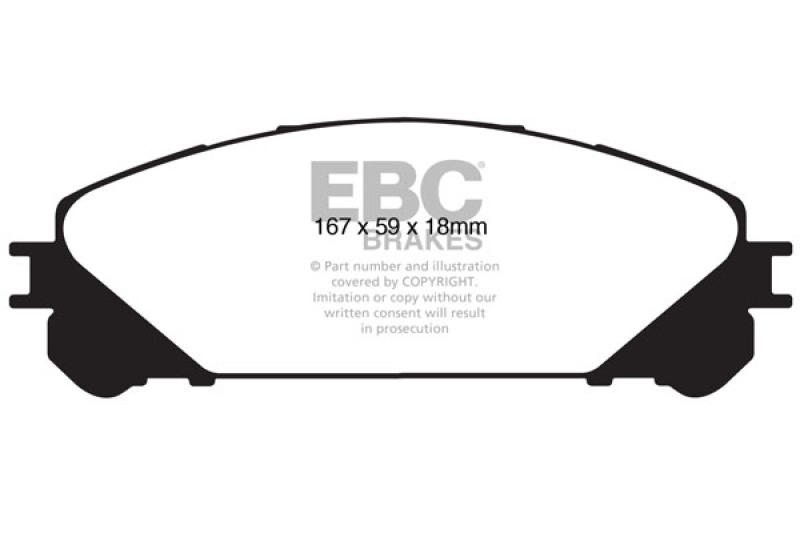 Lexus NX200t Brake Pads - Front - EBC - Ultimax2 - `15-`27
