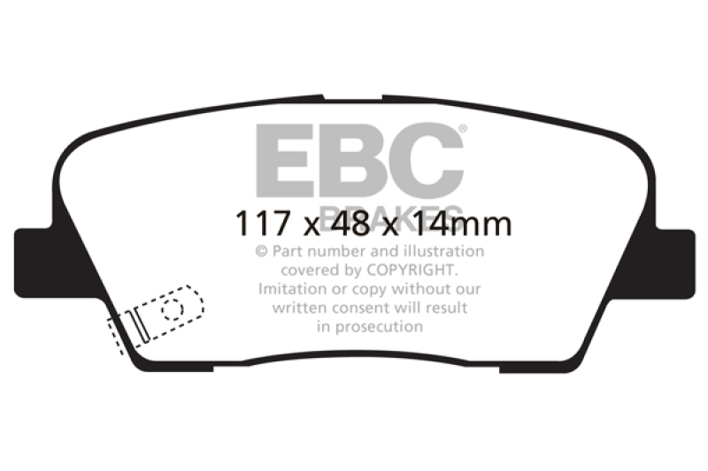 Hyundai Genesis Coupe Brake Pads - Rear - EBC - Ultimax2 - `09-`16
