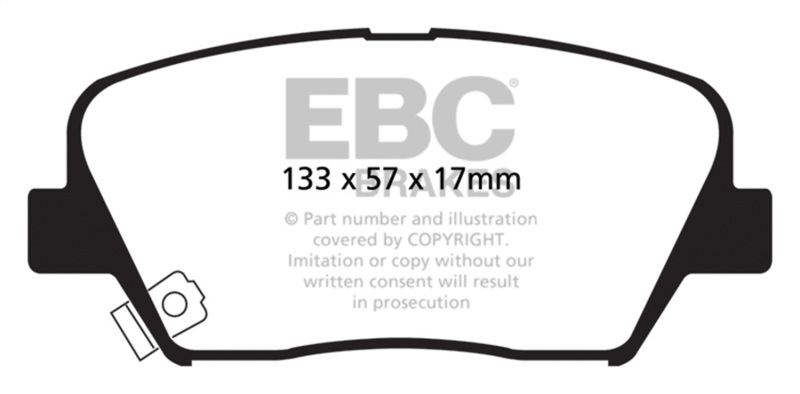 Hyundai Azera Brake Pads - Front - EBC - Ultimax2 - Black - `12-`27