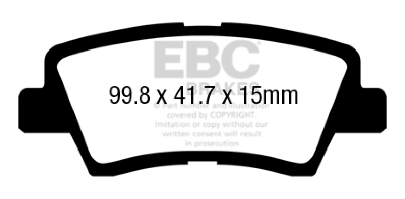 Hyundai Azera Brake Pads - Rear - EBC - Ultimax2 - `12-`27
