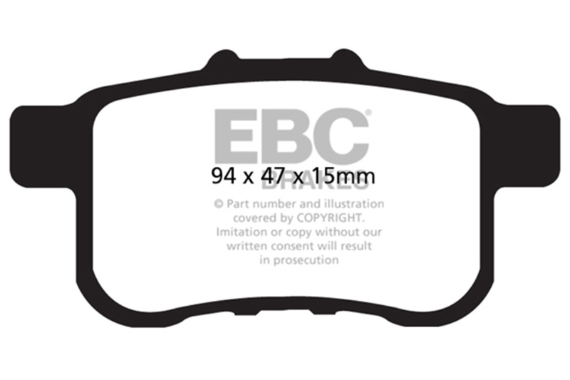 Honda Accord Coupe Brake Pads - Rear - EBC - Ultimax2 - `13-`27