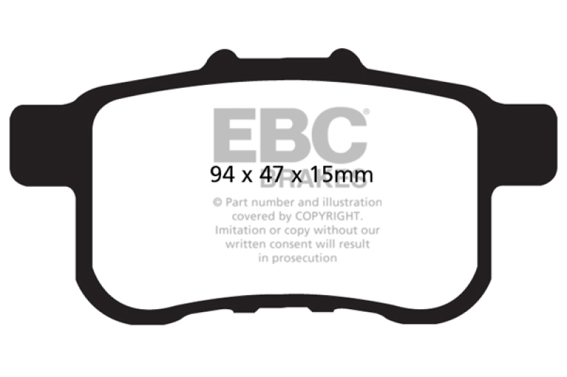 Honda Accord Coupe Brake Pads - Rear - EBC - Ultimax2 - `13-`27