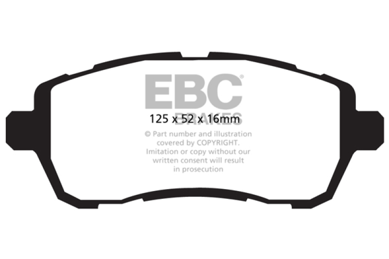 Ford Fiesta Brake Pads - Front - EBC - Ultimax2 - `10-`27