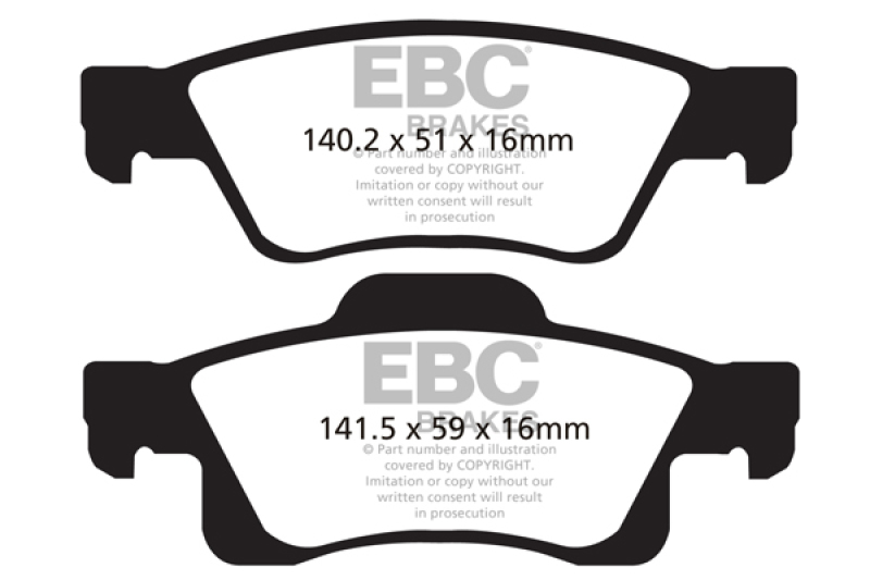 Dodge Durango Brake Pads - Rear - EBC - Ultimax2 - `11-`27