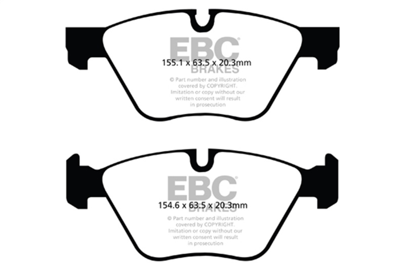 BMW 528 Brake Pads - Front - EBC - Ultimax2 - Black - `11-`27
