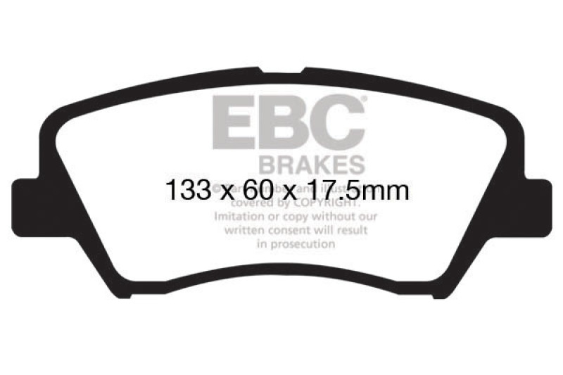 Hyundai Elantra Brake Pads - Front - EBC - Ultimax2 - Black - `13-`27