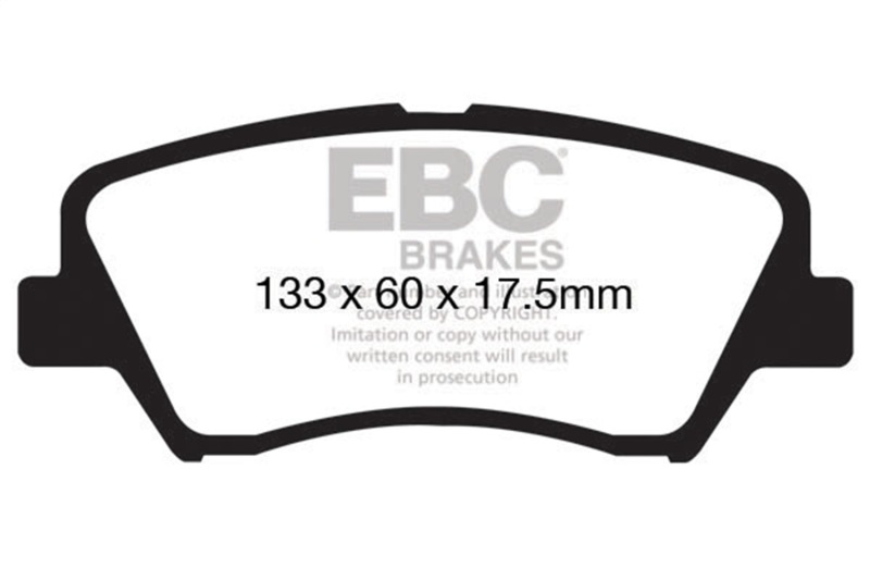 Hyundai Elantra Brake Pads - Front - EBC - Ultimax2 - Black - `13-`27