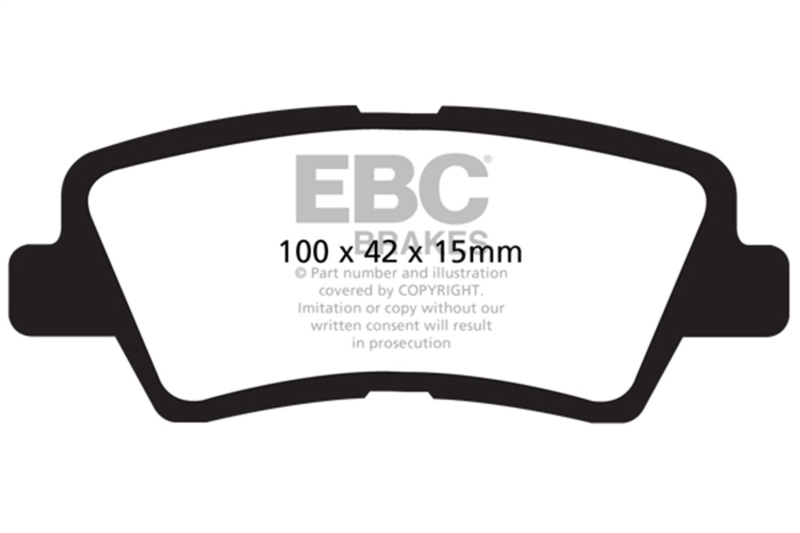 Hyundai Accent Brake Pads - Rear - EBC - Ultimax2 - Black - `12-`27