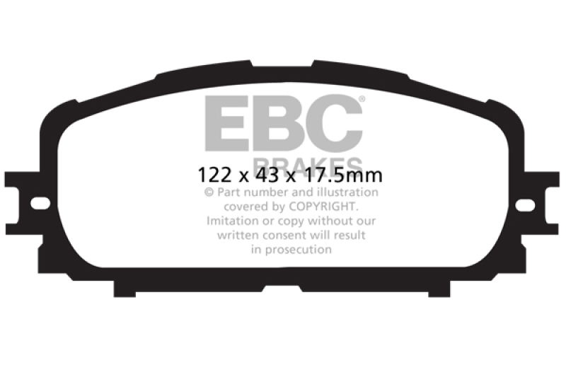Toyota Yaris Brake Pad Set - Front - EBC - Ultimax2 - `12-`27