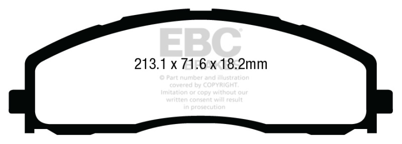 Ford F250 Brake Pad Set - Front - EBC - Ultimax2 - Black - `13-`27