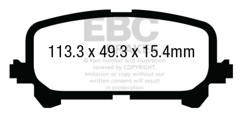 Acura MDX Brake Pads - Rear - EBC - Ultimax2 - Black - `14-`27