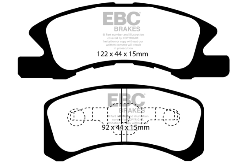 Mitsubishi Mirage Brake Pads - Front - EBC - Ultimax2 - `14-`27