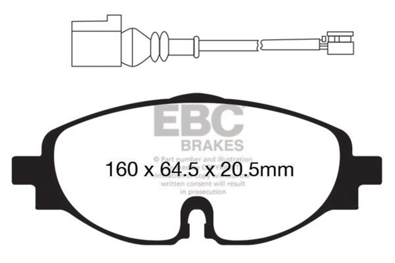 Audi A3 Brake Pads - Front - EBC - Ultimax2 - `14-`27