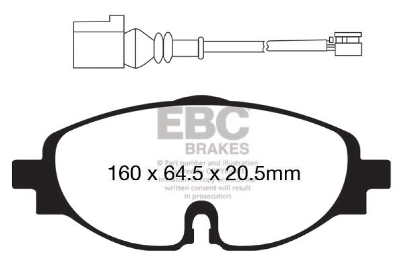 Audi A3 Brake Pads - Front - EBC - Ultimax2 - `14-`27