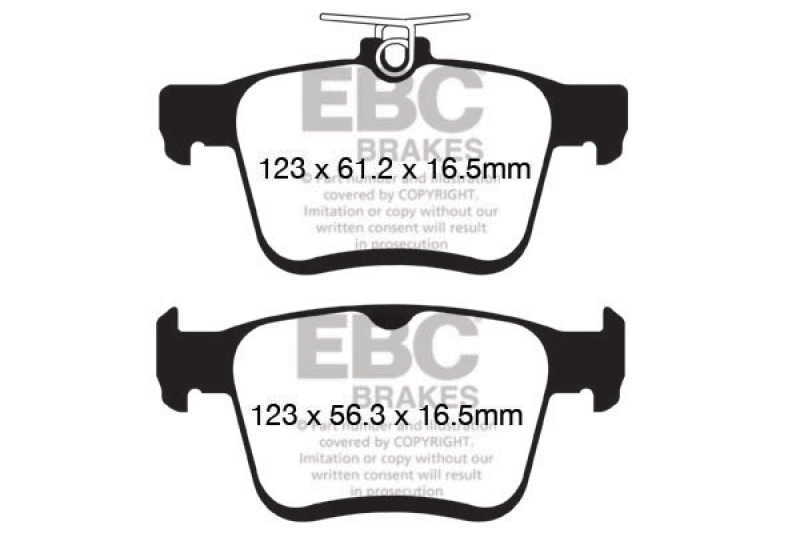 Audi A3 Brake Pads - Rear - EBC - Ultimax2 - `14-`27