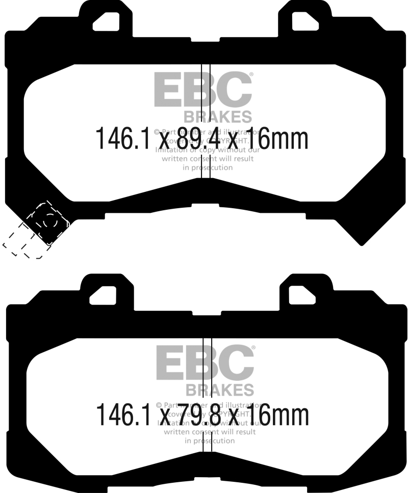 Chevrolet Colorado Brake Pads - Front - EBC - Ultimax2 - `15-`27