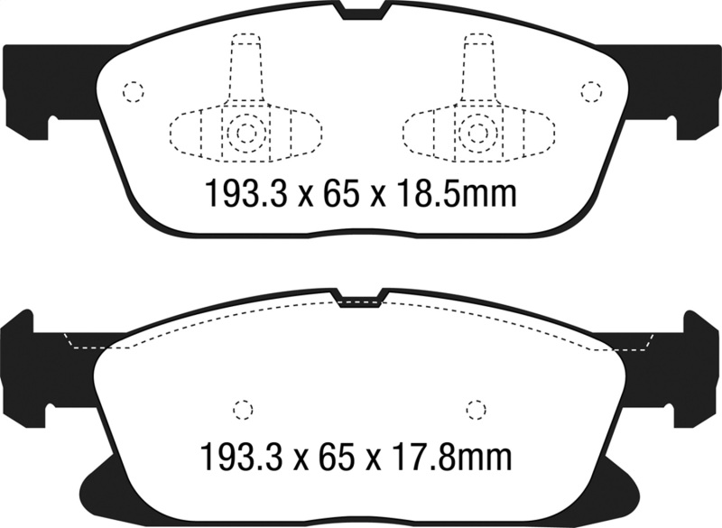 Ford Edge Brake Pads - Front - EBC - Ultimax2 - `15-`27
