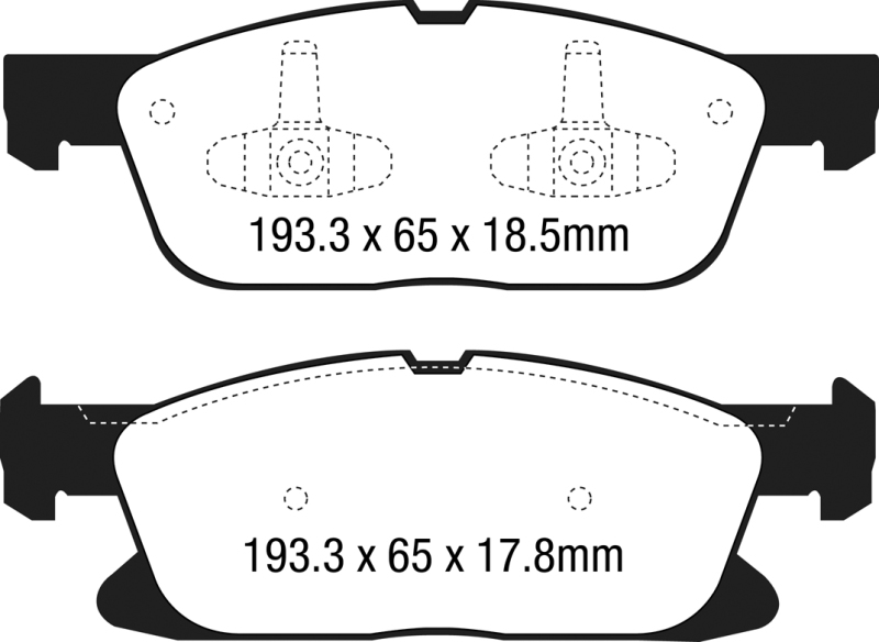 Ford Edge Brake Pads - Front - EBC - Ultimax2 - `15-`27