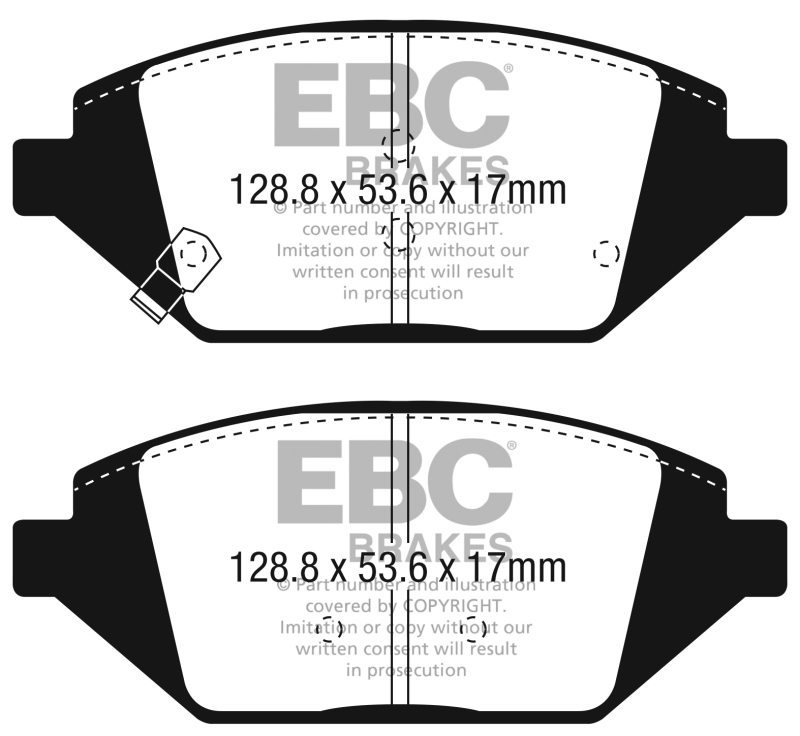 Chevrolet Spark Brake Pads - Front - EBC - Ultimax2 - `16-`27