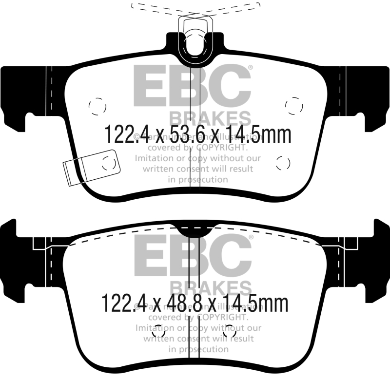 Honda Civic Coupe Brake Pads - Rear - EBC - Ultimax2 - `16-`27