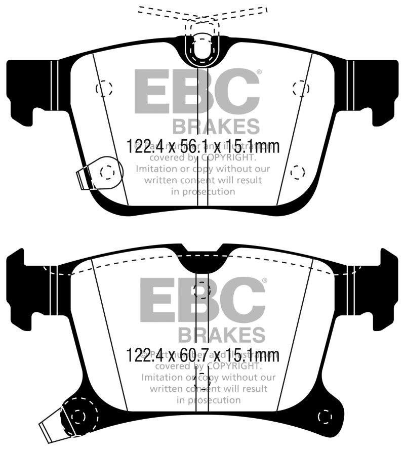 Chrysler Pacifica Brake Pads - Rear - EBC - Ultimax2 - `16-`27