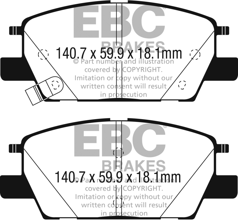 Chevrolet Malibu Brake Pads - Front - EBC - Ultimax2 - Black - `16-`27