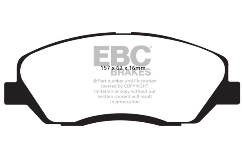 Hyundai Santa Fe Brake Pads - Front - EBC - Ultimax2 - Black - `17-`18