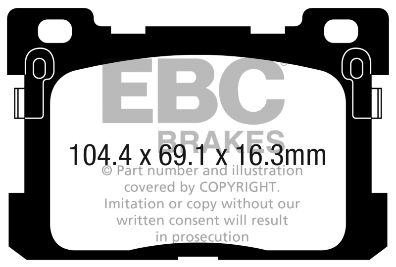 Genesis G90 Brake Pads - Rear - EBC - Ultimax2 - Black - `17-`27