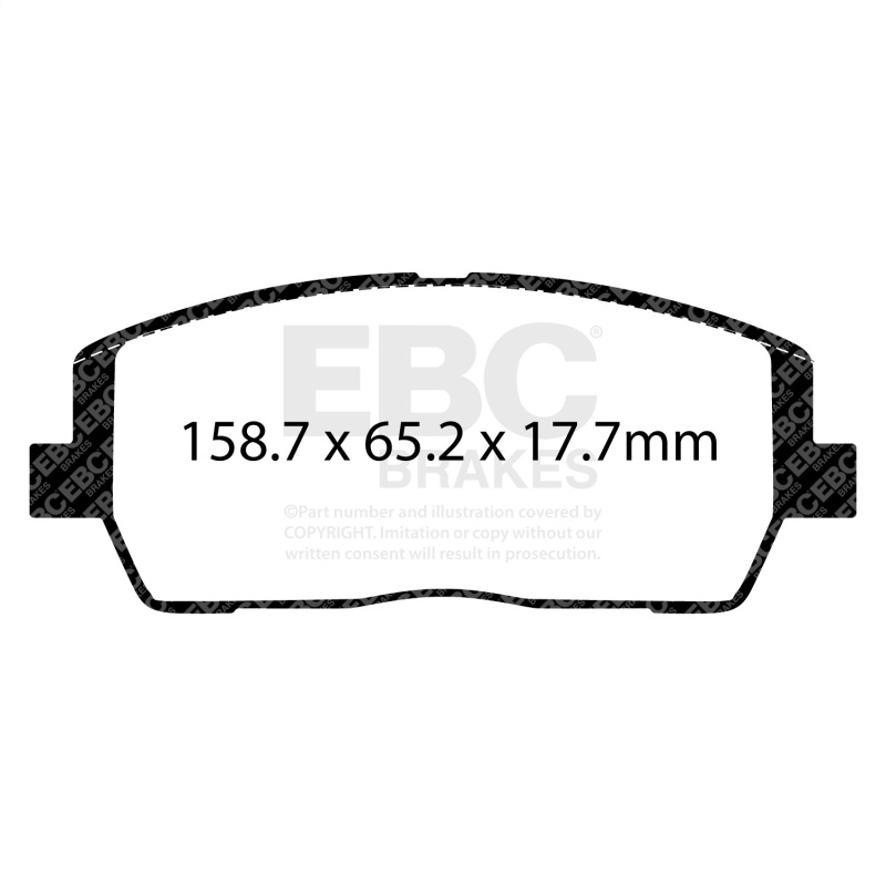 Hyundai Palisade Brake Pads - Front - EBC - Ultimax - Black - `19-`27