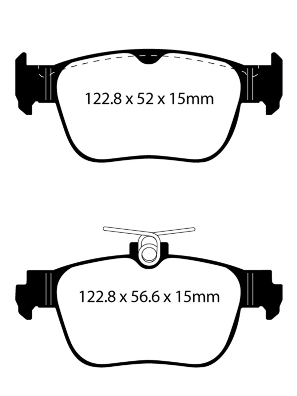 Audi A3 Brake Pad Set - Rear - EBC - Ultimax2 - Black - `22-`27